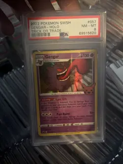 2022 Pokemon SWSH Gengar Holo Trick or Trade Card PSA 8 - Image 3