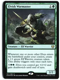 Elvish Warmaster 167 Rare Kaldheim Magic: The Gathering Foil Near Mint - Image 1