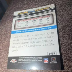 Topps 2006 Topps Chrome Tom Brady #OTG1 Own the Game Insert Patriots - Image 2