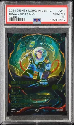 Disney Lorcana Buzz Lightear Wilds Unknown Iconic #241 PSA 10 Gem Mint - Image 1