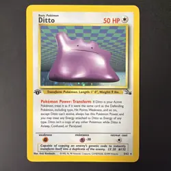 1st Edition Ditto 3/62 Fossil Set Holo Rare Pokemon TCG Card (LP) - Image 1
