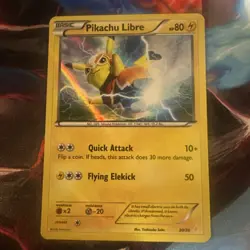 Pikachu Libre 30/30 Holo XY Trainer Kit Suicune Shattered Glass Pokemon Card LP - Image 1