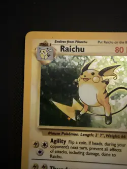 Raichu 14/102 Original Holo Rare Base Set Pokemon Card WOTC TCG 1999 - Image 2