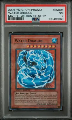 2006 YU-GI-OH! MATTEL ACTION FIGURE SER 2 PROMO #EN004 WATER DRAGON PSA 7 - Image 1