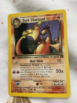 Pokemon Cards Dark Charizard 4/82 1ST EDITION Team Rocket Holo Rare NM w/ SWIRL! - Image 1