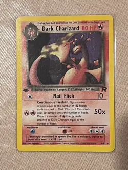 Dark Charizard 4/82 1st Edition Team Rocket Holo Rare Pokemon Card LP-NM - Image 1