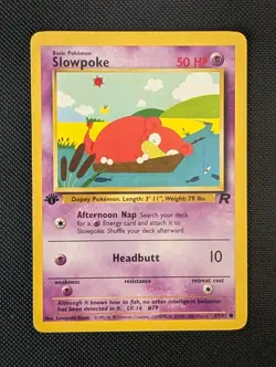 1st Edition Slowpoke 67/82 Team Rocket WOTC Pokemon Card TCG - Image 1