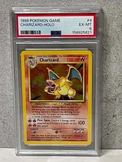 1999 Pokemon Base Set Charizard Holo 4/102 - PSA 6 (EX-MT) - Image 1