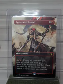 MTG Aggravated Assault (Anime Borderless) WOT 76 - Magic The Gathering Card - Image 1