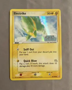 Pokemon TCG Electrike Reverse Holo Card 52/100 EX Crystal Guardians 2006 (NM) - Image 1