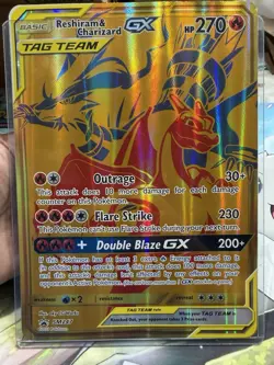 Reshiram & Charizard GX JUMBO Promo SM247 Oversized Pokemon Card LP - Image 1