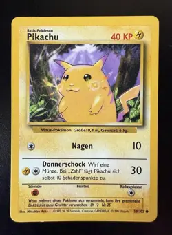 Pikachu Base Set GERMAN Regular Unlimited Card Pokemon TCG Vintage LP - Image 1