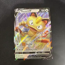 SWSH004 MEOWTH V Pokemon Sword & Shield Black Star Promo Card - Image 1