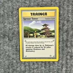 VTG Pokemon Neo Genesis Sprout Tower Stadium Trainer Card 97/111 NM - Image 1