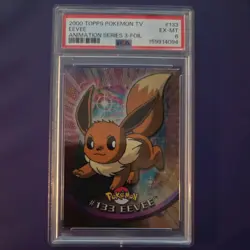 #133 Eevee Foil Topps TV Animation Series 3 Holo Pokemon Card PSA 6 MINT - Image 1