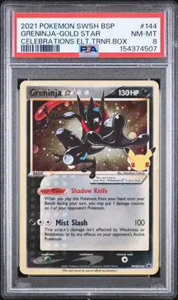 Greninja SWSH144 PSA 8 Sword & Shield Black Star Promo Gold Star Pokemon Card - Image 1