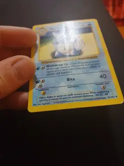Pokemon TCG Wartortle Base Set Shadowless Unlimited Card 42/102 HP Creased - Image 2