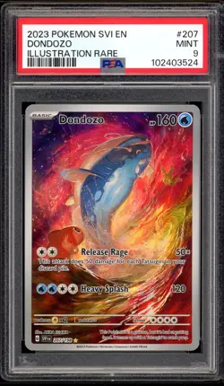 2023 PSA 9 Pokemon Scarlet & Violet Dondozo Illustration Rare IR 207/198 Card - Image 1