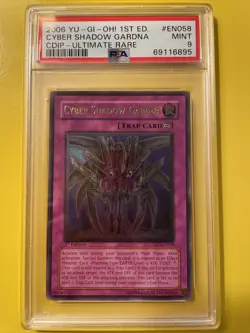 YuGiOh CYBER SHADOW GARDNA #CDIP-EN058🔥PSA 9 MT🔥1st EDITION-2006 ULTIMATE RARE - Image 1