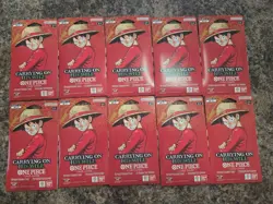 One Piece OP-13 Carrying on His Will Sleeved Blister Packs - Lot of 10 - OP13 - Image 1