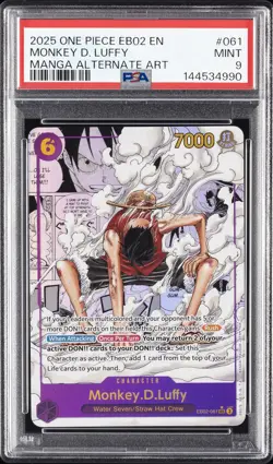 2025 ONE PIECE EB02-EXTRA BOOSTER -ANIME 25TH COLLECTION- MONKEY D. LUFFY PSA 9 - Image 1