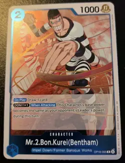 Mr.2.Bon.Kurei(Bentham) OP16-106 Foil Rare The Time Of Battle One Piece CCG - Image 1