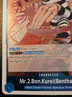 Mr.2.Bon.Kurei(Bentham) OP16-106 Foil Rare The Time Of Battle One Piece CCG - Image 4