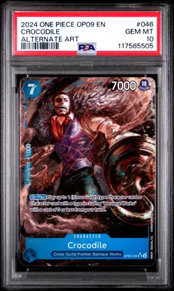 PSA 10 GEM MINT 2024 ONE PIECE OP09 046 EMPERORS IN THE NEW WORLD CROCODILE AA - Image 1