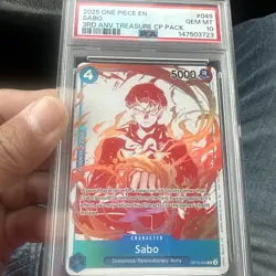 2025 One Piece EN 3rd Anniversary Treasure CP Pack #049 Sabo PSA 10 GEM MINT - Image 1