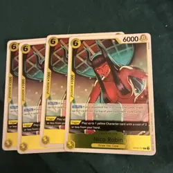 x4 Nico Robin OP09-107 (R) Rare Emperors in the New World Foil Play Set - Image 1