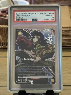 2025 UNION ARENA UEX05BT/KMY DEMON SLAYER#010 GIYU TOMIOKA 2 STAR PSA 10 - Image 1