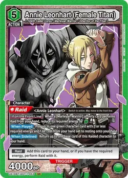 Annie Leonhart (Female Titan) Foil - UE10BT/AOT-1-053 NM - Union Arena - Image 1