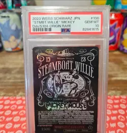 2023 Weiss Schwarz Steamboat Willie Origin Rare Mickey Disney 100 Years PSA 10 - Image 1