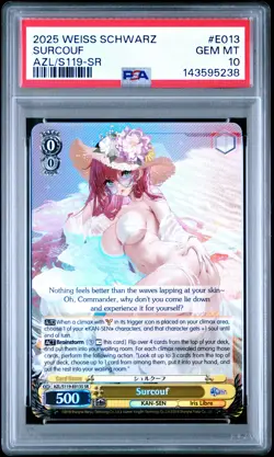Surcouf Weiss Schwarz Azur Lane Vol.2 E013 NM PSA 10 - Image 1