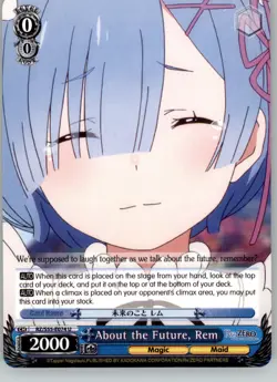 About the Future, Rem - Re:ZERO Vol.2 - RZ/S55-E074 U - NM Weiss Schwarz - Image 1