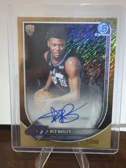 2025-2026 Bowman Ace Bailey Gold Shimmer Rookie Auto #'d 17/50 - Image 1