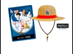 Dodgers Luffy One Piece Promo Card & Hat Fast Shipping (PRE SALE) - Image 2