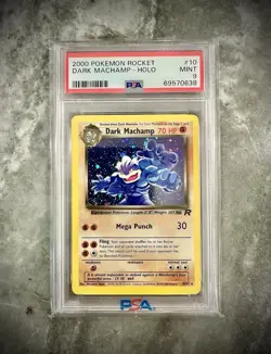 2000 POKEMON TEAM ROCKET | PSA 9 | DARK MACHAMP HOLO #10 Swirl 💫 - Image 1