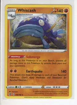 WHISCASH REBEL CLASH SET POKEMON CARD 100/192 VG - Image 1