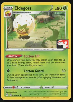 Pokemon Eldegoss 016/203 Prize Pack Series Cards Non-Holo Pack Fresh - NM - Image 1