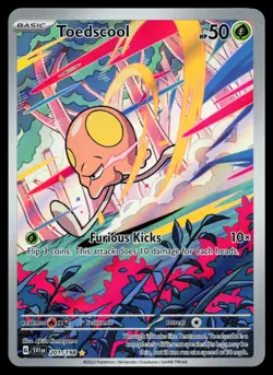 Toedscool 201/198 Scarlet & Violet Base Set Illustration Rare Holo Pokemon Card - Image 1