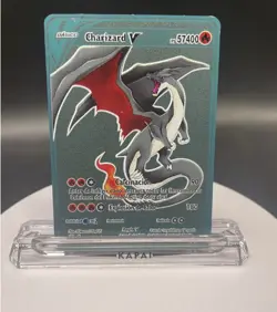 Charizard V Gold Metal Pokemon Card Collectible Gift Display - Image 1