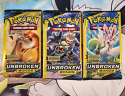 Pokemon TCG Sun & Moon Unbroken Bonds Booster Pack Lot (3 Packs) English 3-Card - Image 1