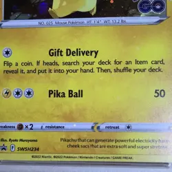 PSA 9 FART DOUBLE WHOLE SWIRL BLEED 🌀💫 Pikachu SWSH234 Go Promo Pokemon Card - Image 5