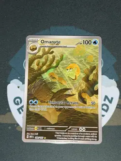 Pokemon TCG Omanyte 180/165 Scarlet & Violet 151 Illustration Rare Card NM - Image 1