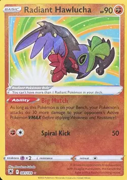 Radiant Hawlucha 081/189 Astral Radiance Ultra Rare Holo Pokemon Card NM - Image 1