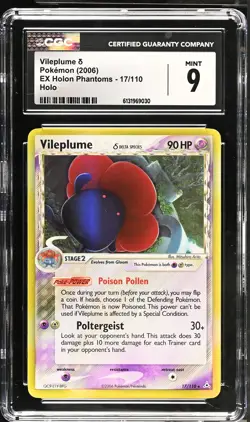 CGC 9 MINT Vileplume 17/110 Holo EX Holon Phantoms Pokemon Card - Image 1