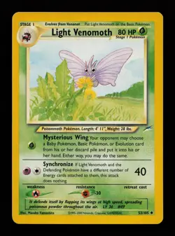 Light Venomoth 53/105 Unlimited Uncommon Neo Destiny Pokemon Cards - Image 1