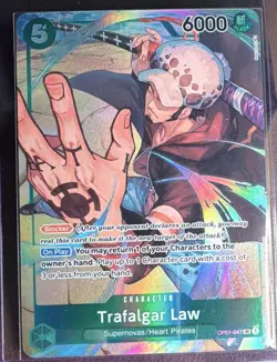 Bandai One Piece Card Game Trafalgar Law OP01-047 SR Alt Art Parallel Foil EN - Image 1