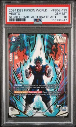 2024 DRAGON BALL SUPER CARD GAME FUSION WORLD BLAZING AURA VEGITO PSA 10 - Image 1